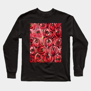 RED ROSES AND TEARDROPS Art Nouveau Floral Long Sleeve T-Shirt